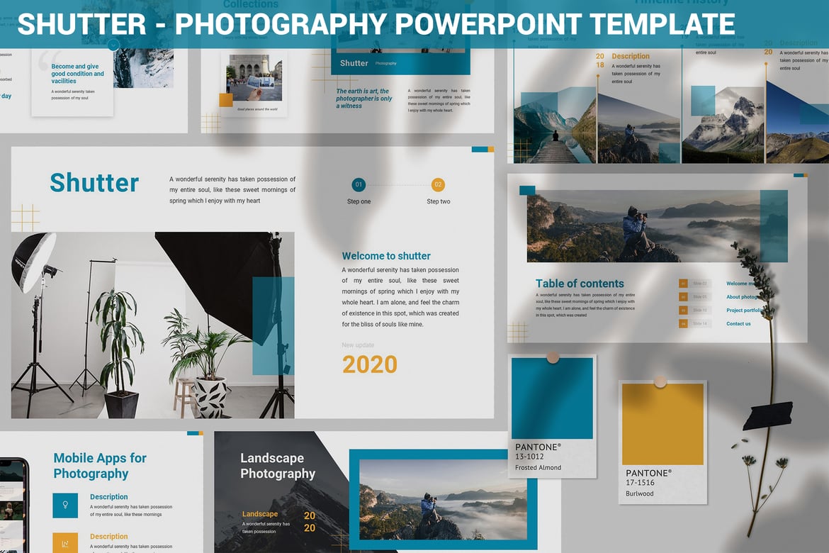 Shutter - Template Presentasi PowerPoint untuk Fotografi Modern