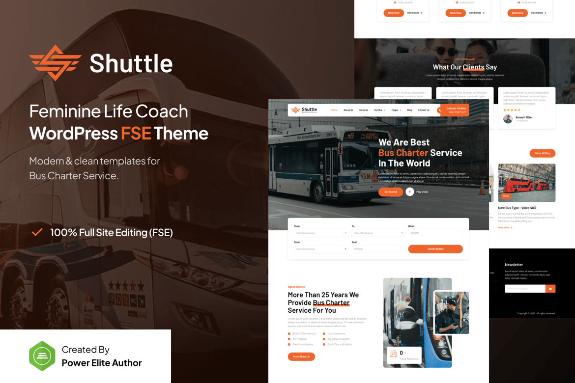 Shuttle – Tema WordPress Profesional untuk Layanan Penyewaan Bus
