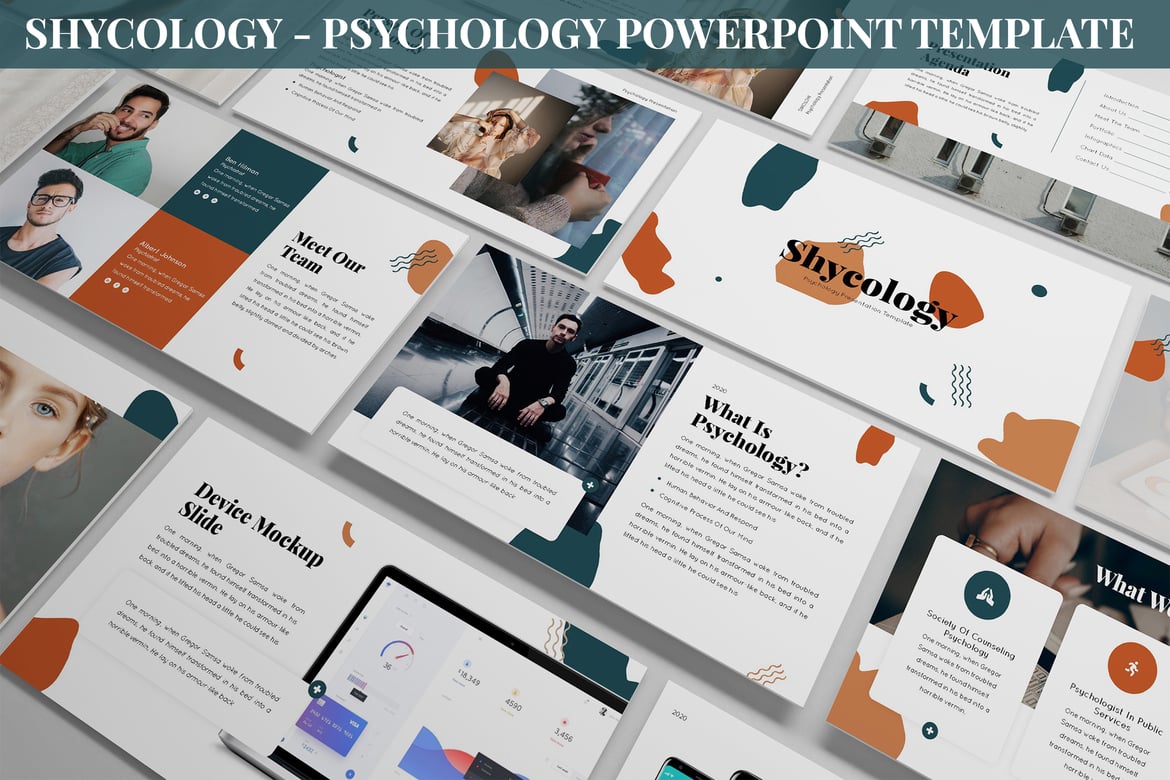Template Presentasi Powerpoint Shycology - Desain Psikologi Modern