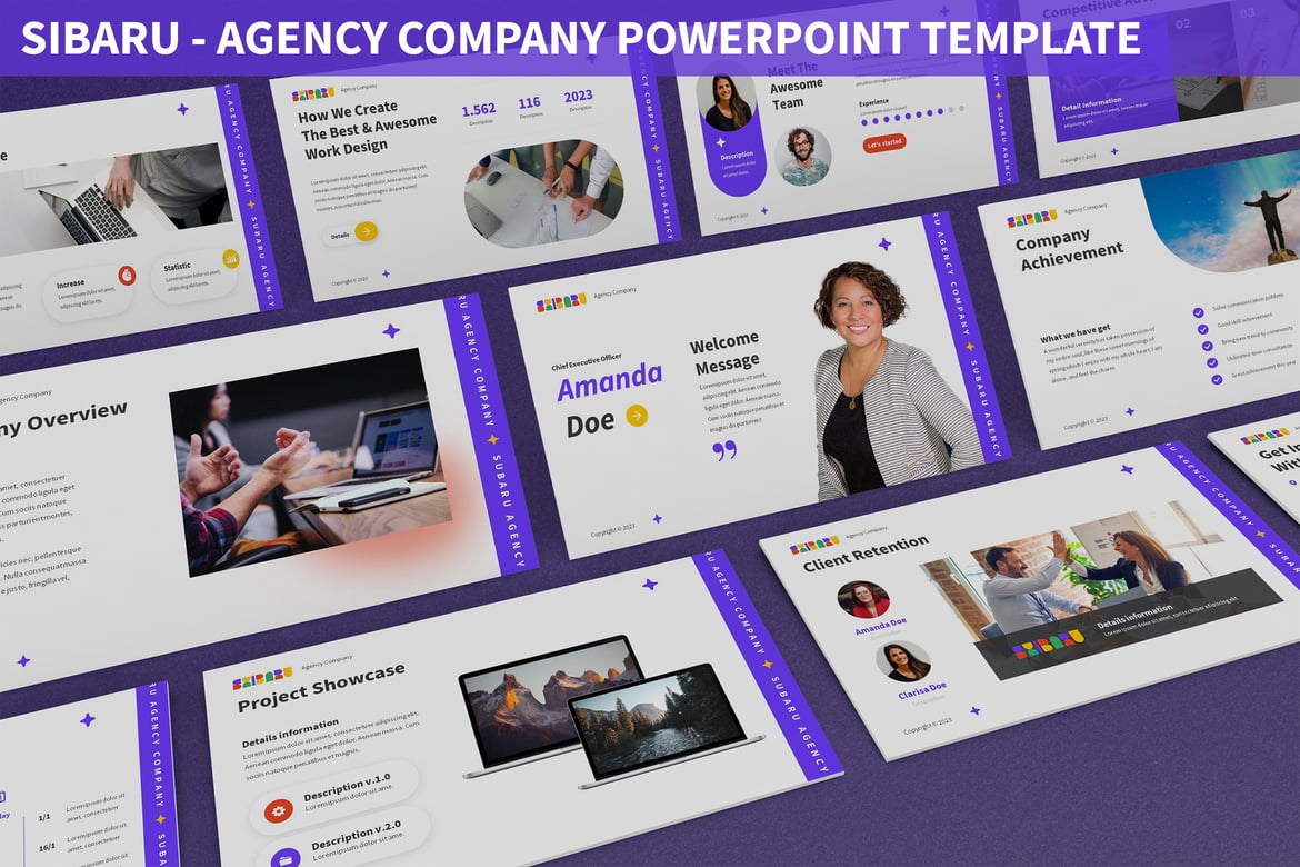 Template PowerPoint Sibaru - Solusi Presentasi untuk Agensi Anda