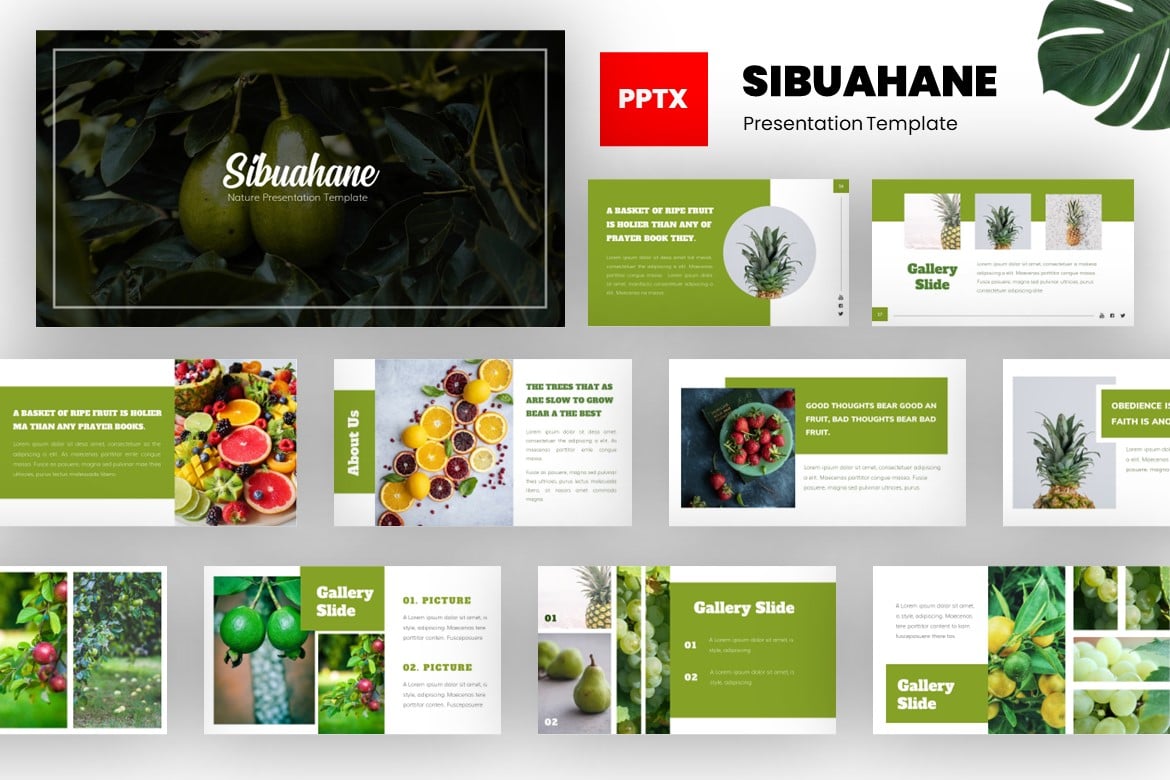 Sibuahane - Template Presentasi Powerpoint Alami yang Menarik