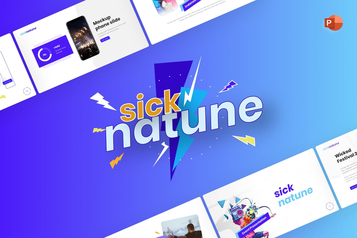 Template PowerPoint Sicknatune Media yang Elegan dan Fleksibel