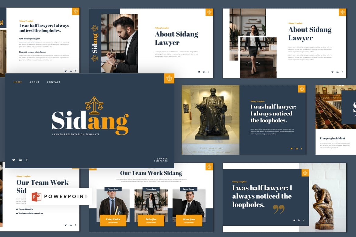 Template Presentasi Sidang - Powerpoint untuk Pengacara