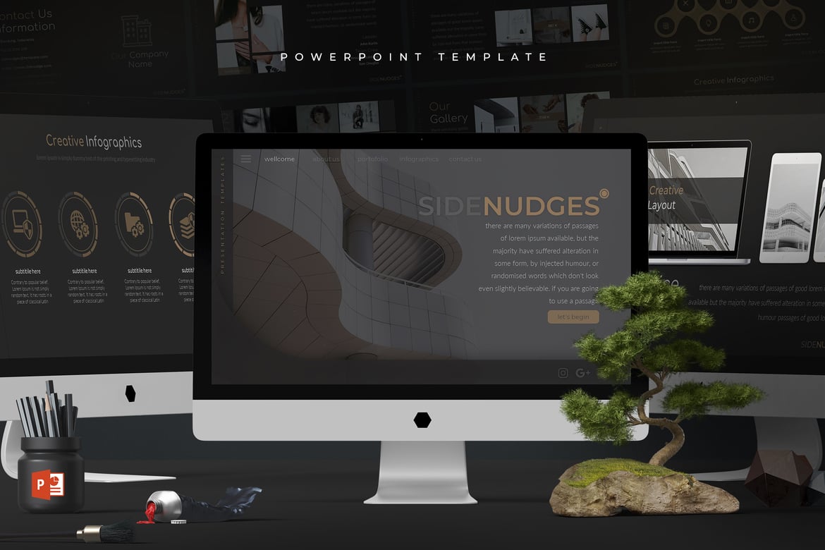 Template PowerPoint Side Nudges - Desain Kreatif untuk Presentasi Anda