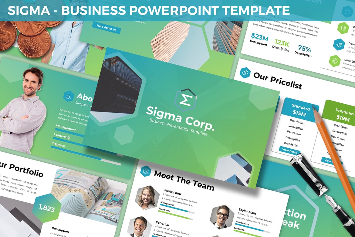Template Powerpoint Sigma - Solusi Presentasi Bisnis Modern