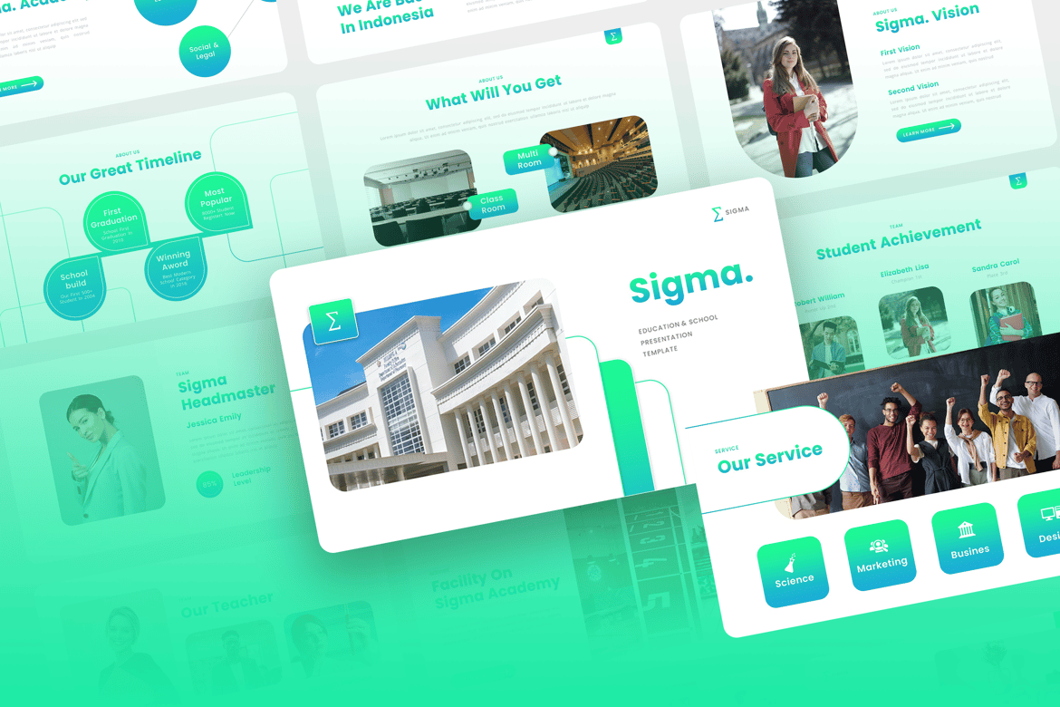 Template Presentasi Pendidikan Sigma - Profesional dan Menarik