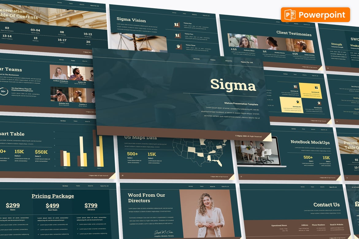 Template Presentasi PowerPoint Sigma - Profesional dan Serbaguna