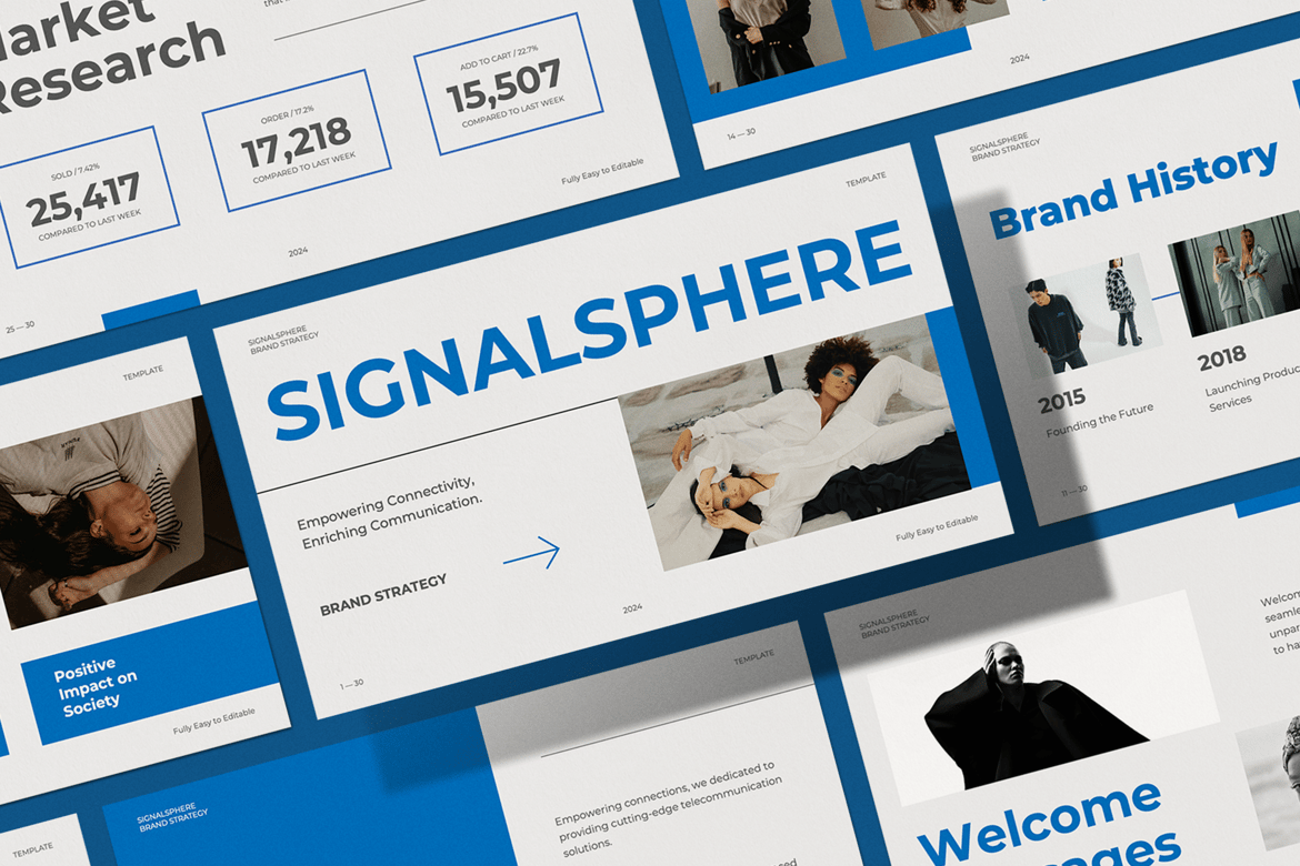 Template Presentasi Signal Sphere - Powerpoint Modern dan Minimalis