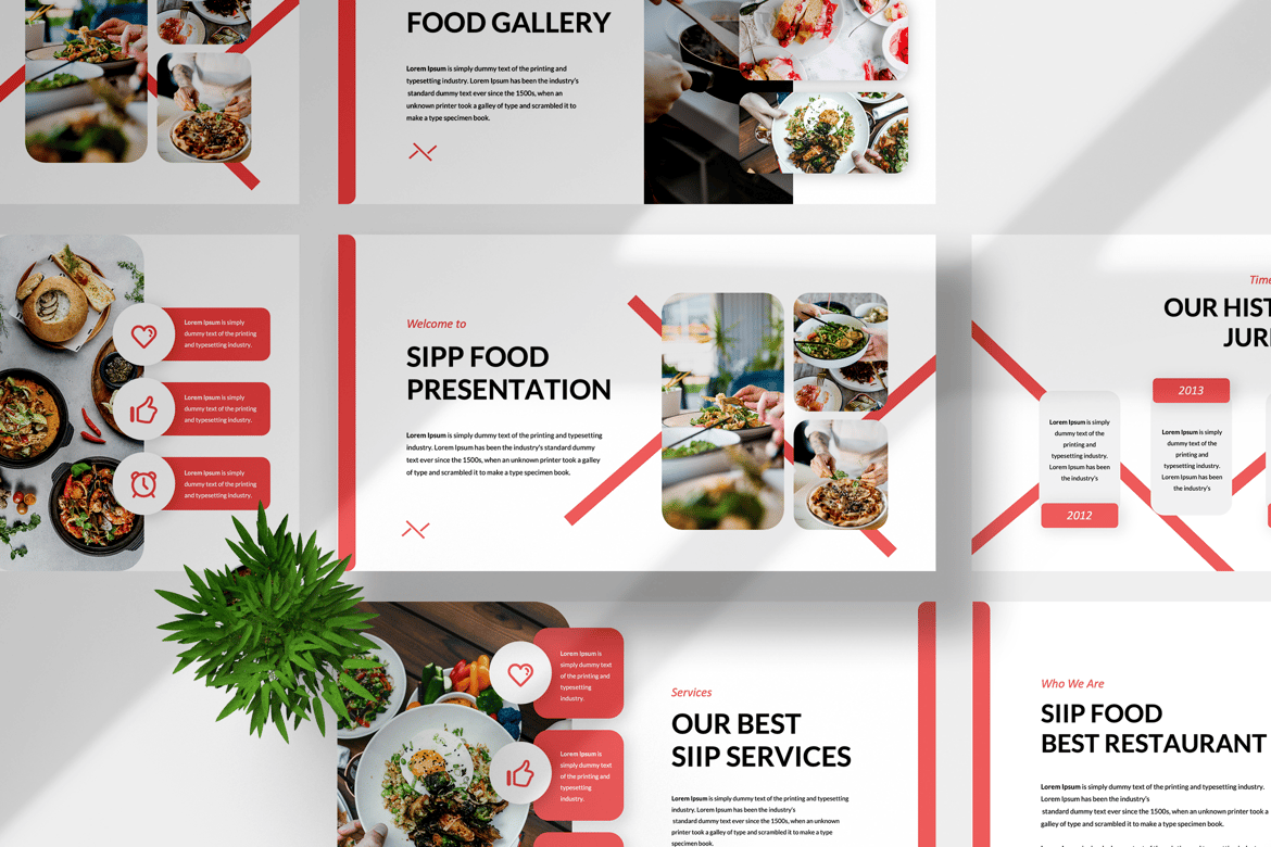 Template Presentasi PowerPoint Siip Food yang Modern dan Kreatif