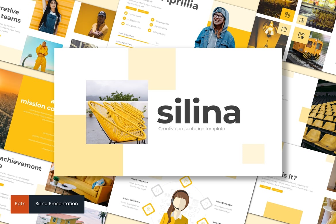 Silina - Template PowerPoint Kreatif dan Minimalis