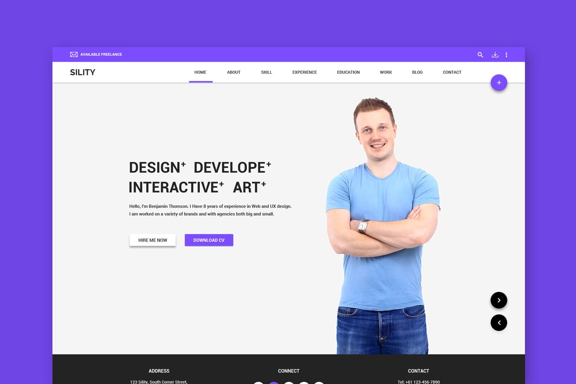 Sility - Template Website vCard, CV & Resume yang Menarik