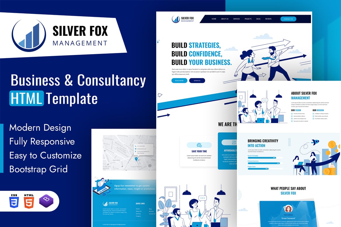 Template Website Silver Fox | Solusi Bisnis & Konsultasi Modern