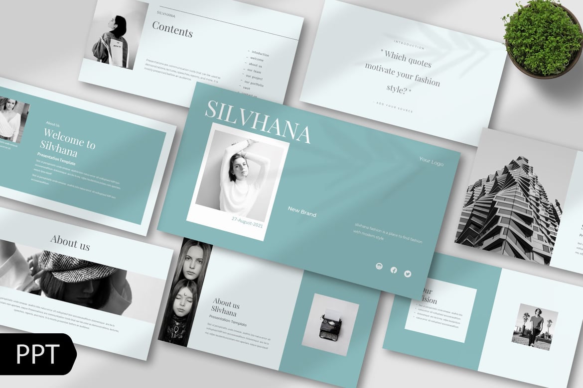 Template PowerPoint Fashion Silvhana yang Kreatif dan Modern