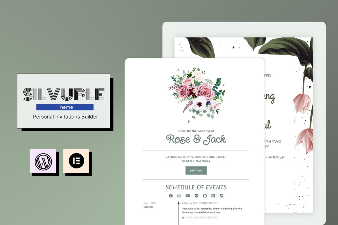 Silvuple – Tema WordPress Pembuat Undangan Online yang Memukau