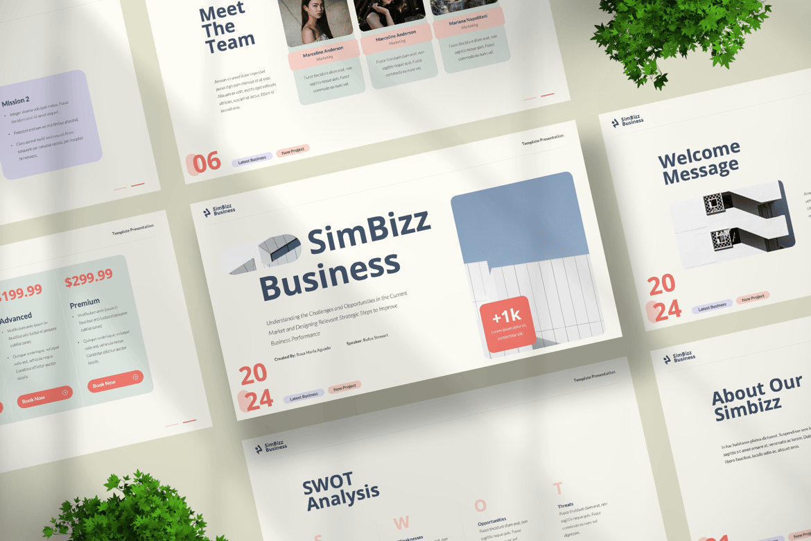 Template PowerPoint SimBizz: Desain Modern untuk Presentasi Profesional
