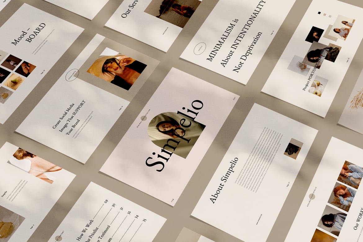 Template Presentasi Powerpoint Simpelio yang Minimalis dan Modern