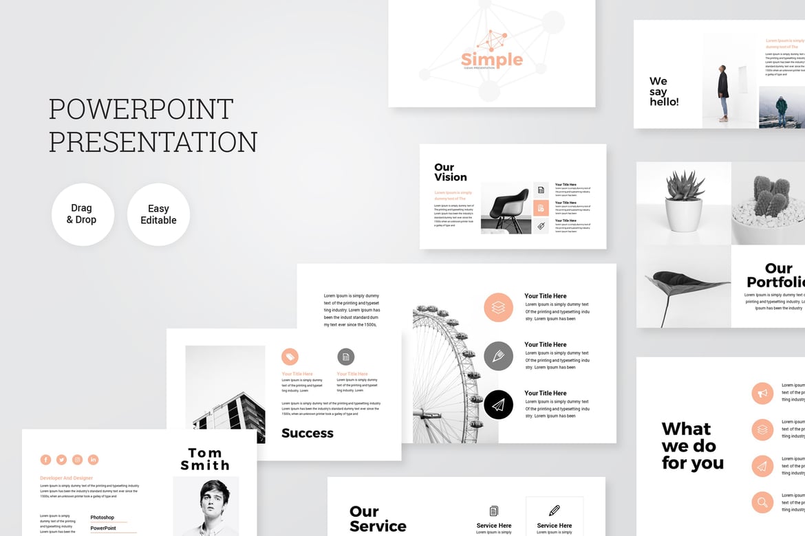 Template Presentasi PowerPoint Bisnis yang Sederhana dan Modern