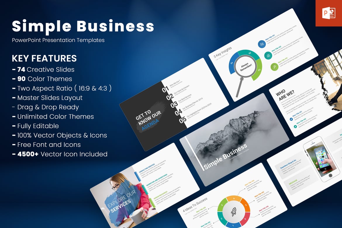 Template PowerPoint Bisnis Sederhana yang Elegan