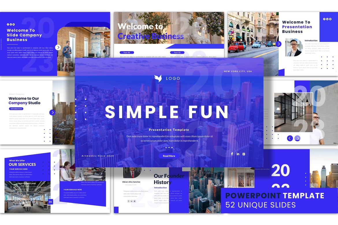 Template Presentasi PowerPoint Simple Fun yang Menarik dan Profesional