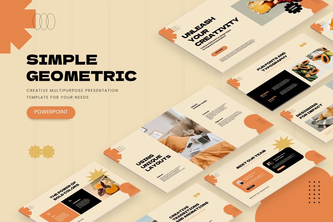 Template Presentasi Geometris Sederhana untuk PowerPoint