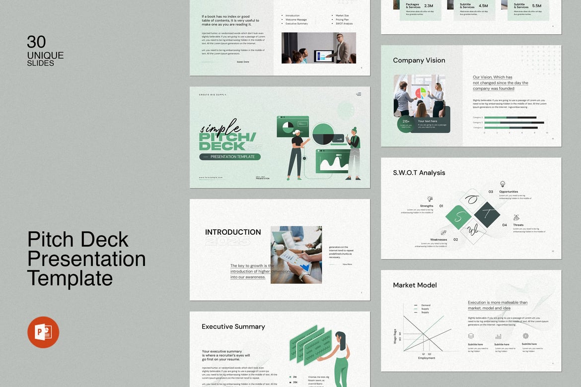 Template PowerPoint Pitch Deck Sederhana dan Profesional
