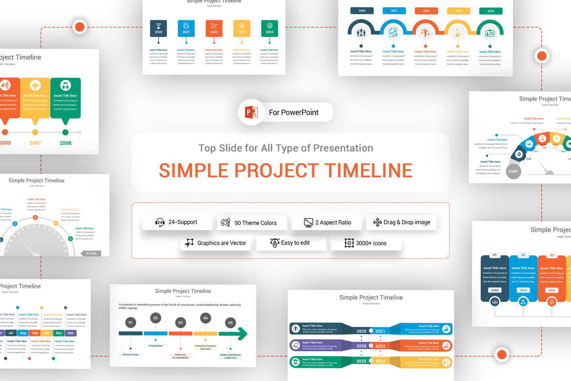 Template PowerPoint Timeline Proyek yang Sederhana dan Efektif