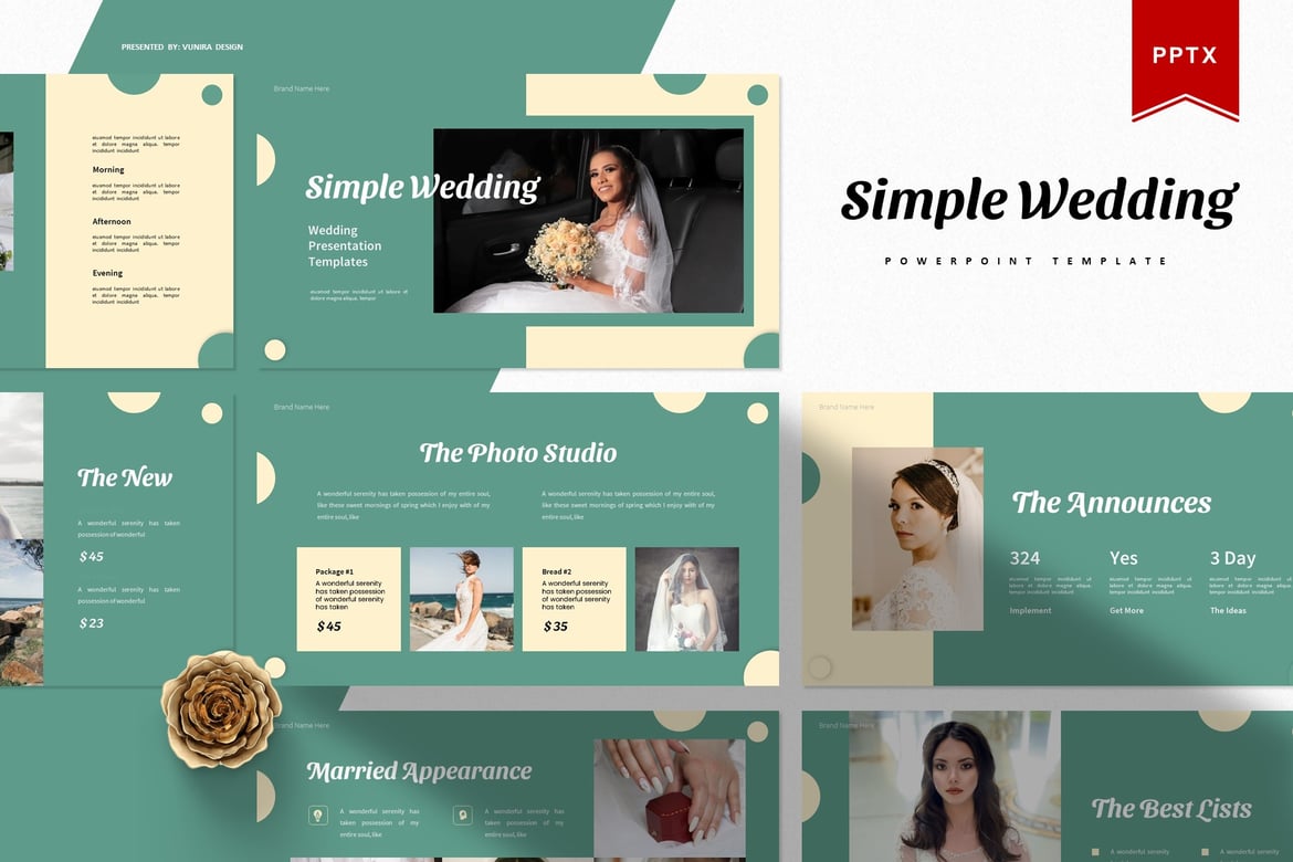 Template Presentasi Pernikahan Sederhana yang Menawan
