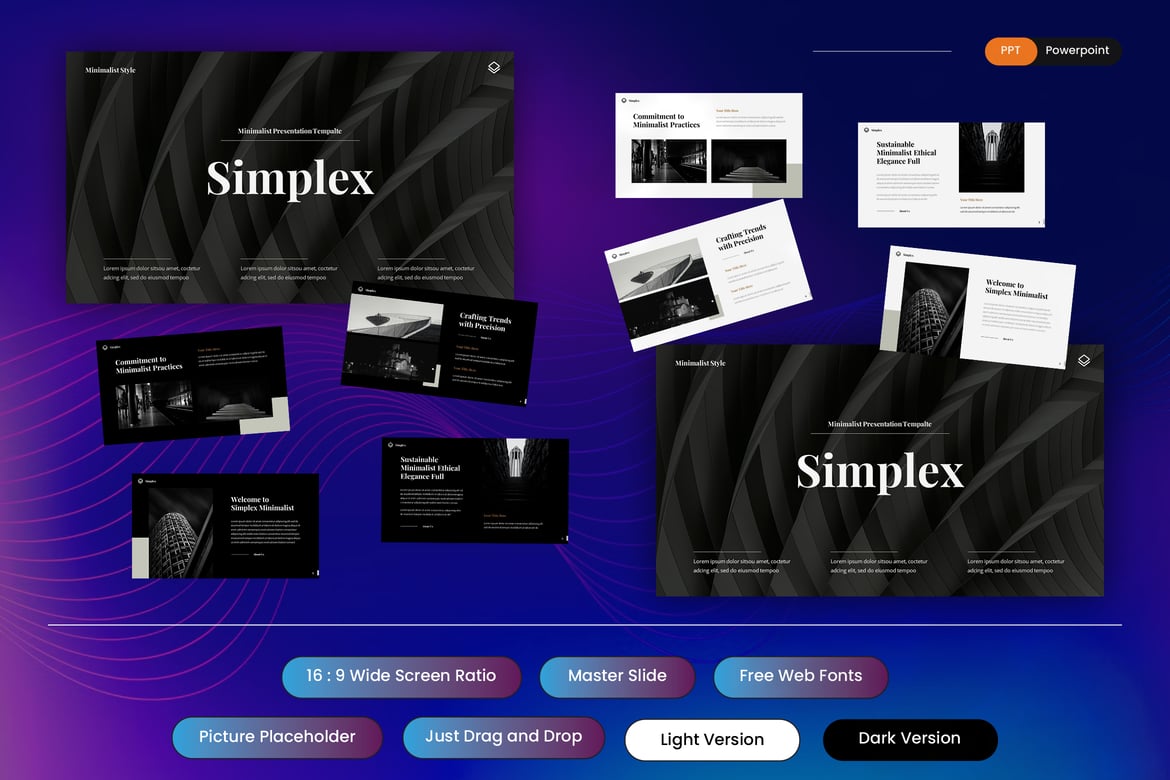 Simplex - Template PowerPoint Minimalis yang Elegan
