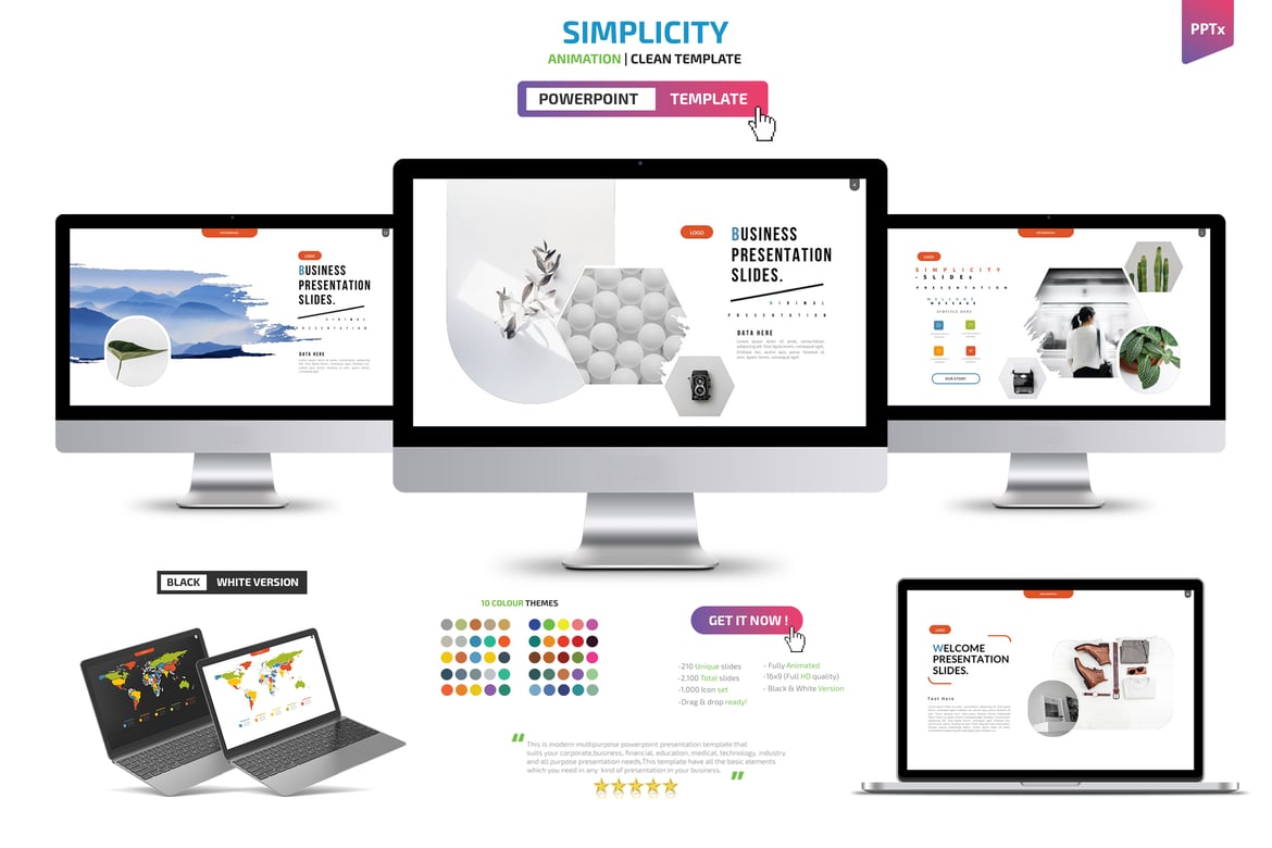 Template Presentasi PowerPoint Simplicity yang Menarik dan Profesional