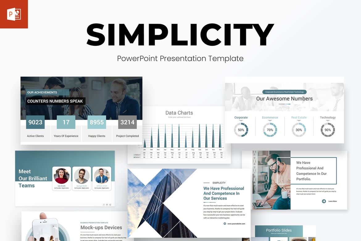 Template PowerPoint Simplicity Solutions untuk Presentasi yang Menarik
