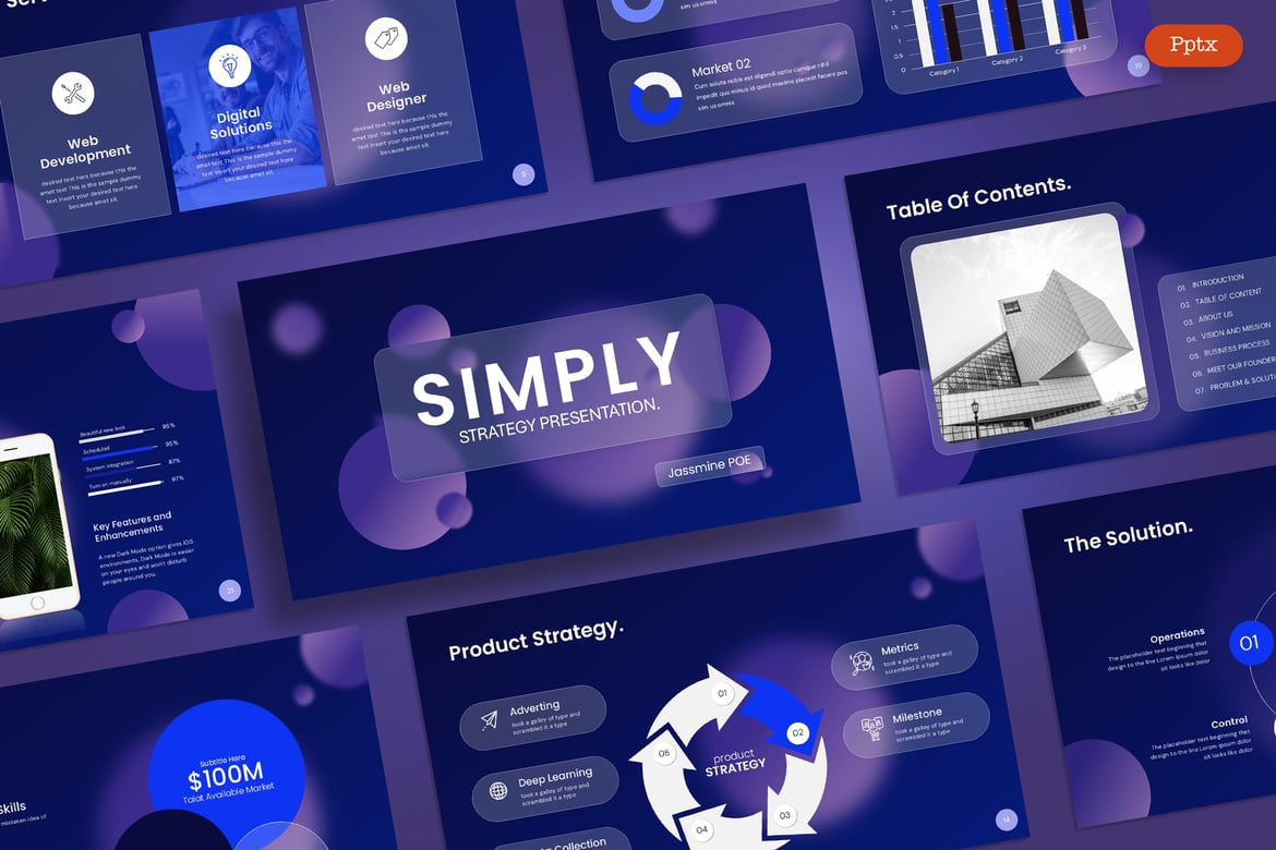 Template Presentasi Strategi Bisnis yang Sederhana dan Efektif
