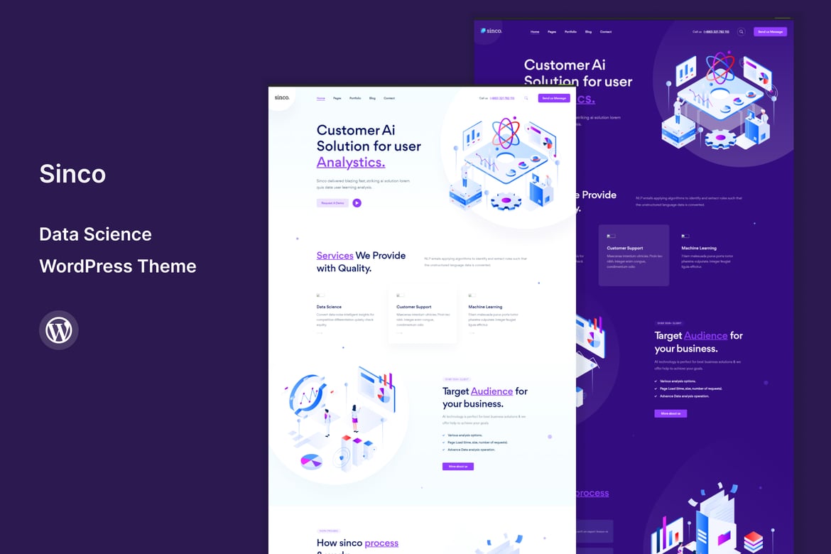 Sinco - Tema WordPress Profesional untuk Data Science dan AI