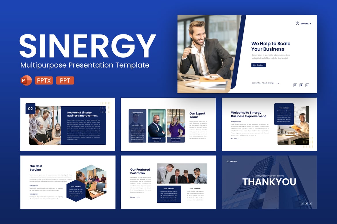 Sinergy – Template PowerPoint Serbaguna yang Modern dan Elegan