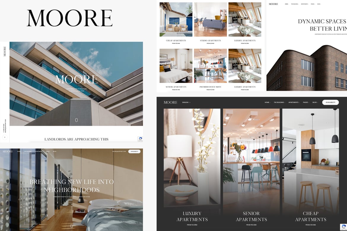 Tema WordPress Properti Tunggal - Moore yang Elegan dan Modern