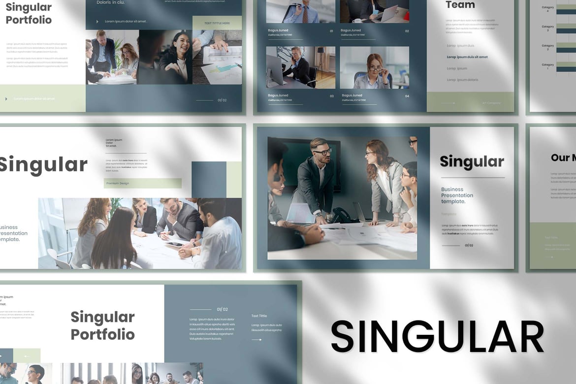 Template Presentasi PowerPoint Bisnis Singular yang Menarik