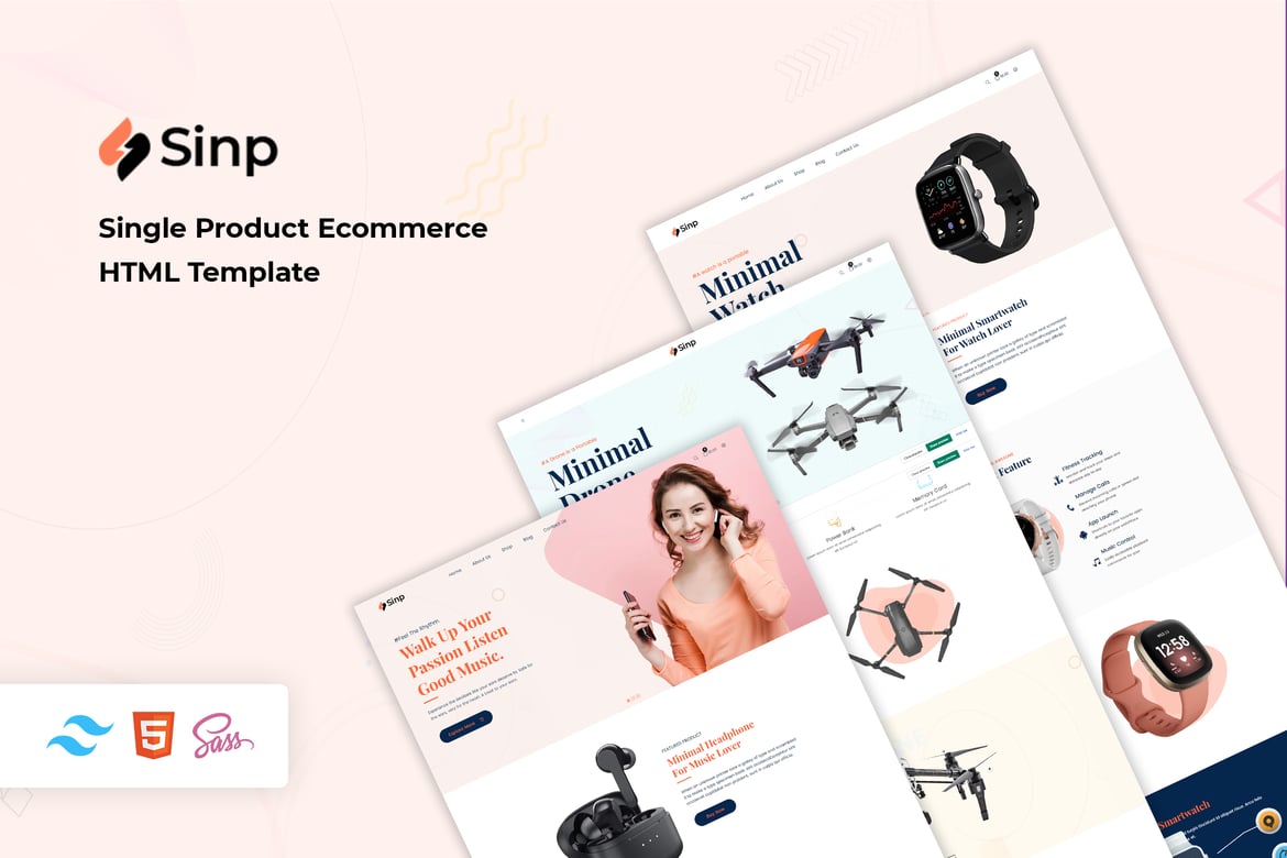 Sinp - Template Website E-commerce Produk Tunggal yang Menarik