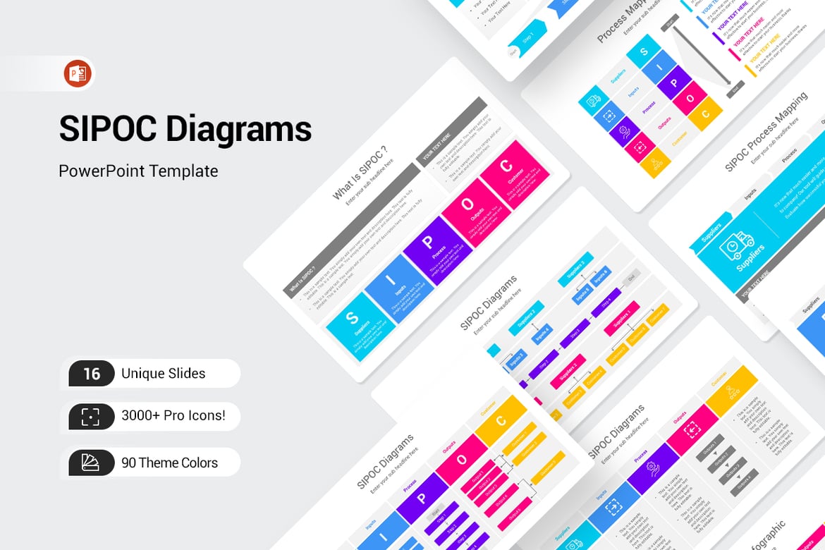 Template PowerPoint Diagram Sipoc yang Menarik dan Profesional