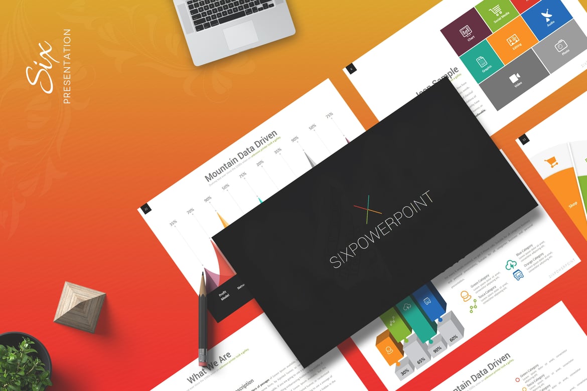 Template Presentasi PowerPoint Enam yang Menarik dan Serbaguna