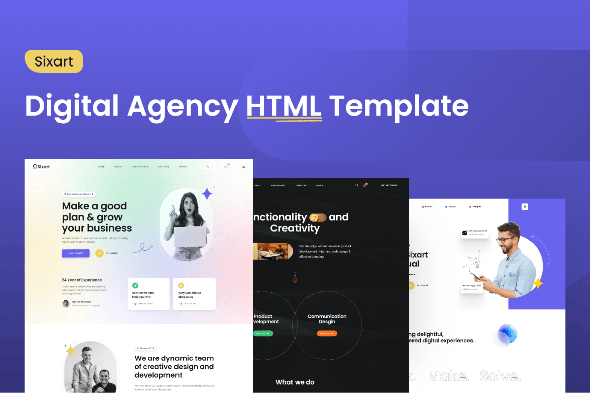 Sixart - Template Website Digital Agency yang Kreatif dan Modern