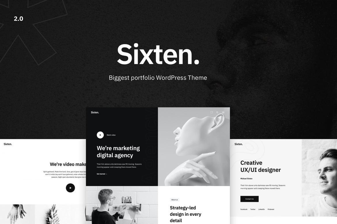 Sixten - Tema WordPress Portfolio Minimalis yang Menakjubkan