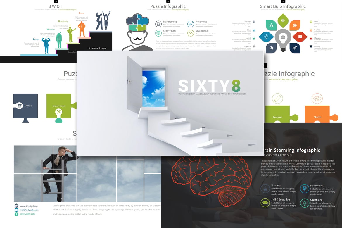 Sixty 8 - Template Powerpoint Kreatif dan Multiguna