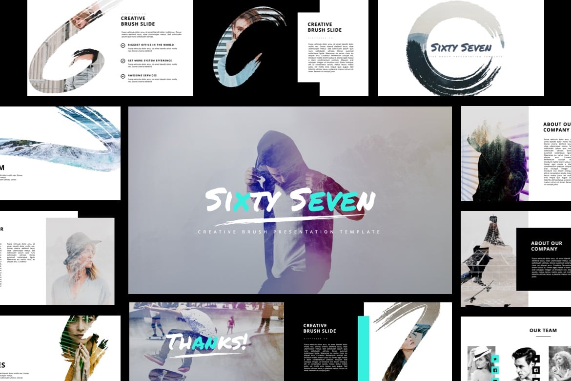 Sixty Seven - Template Presentasi PowerPoint Kreatif dengan Desain Modern