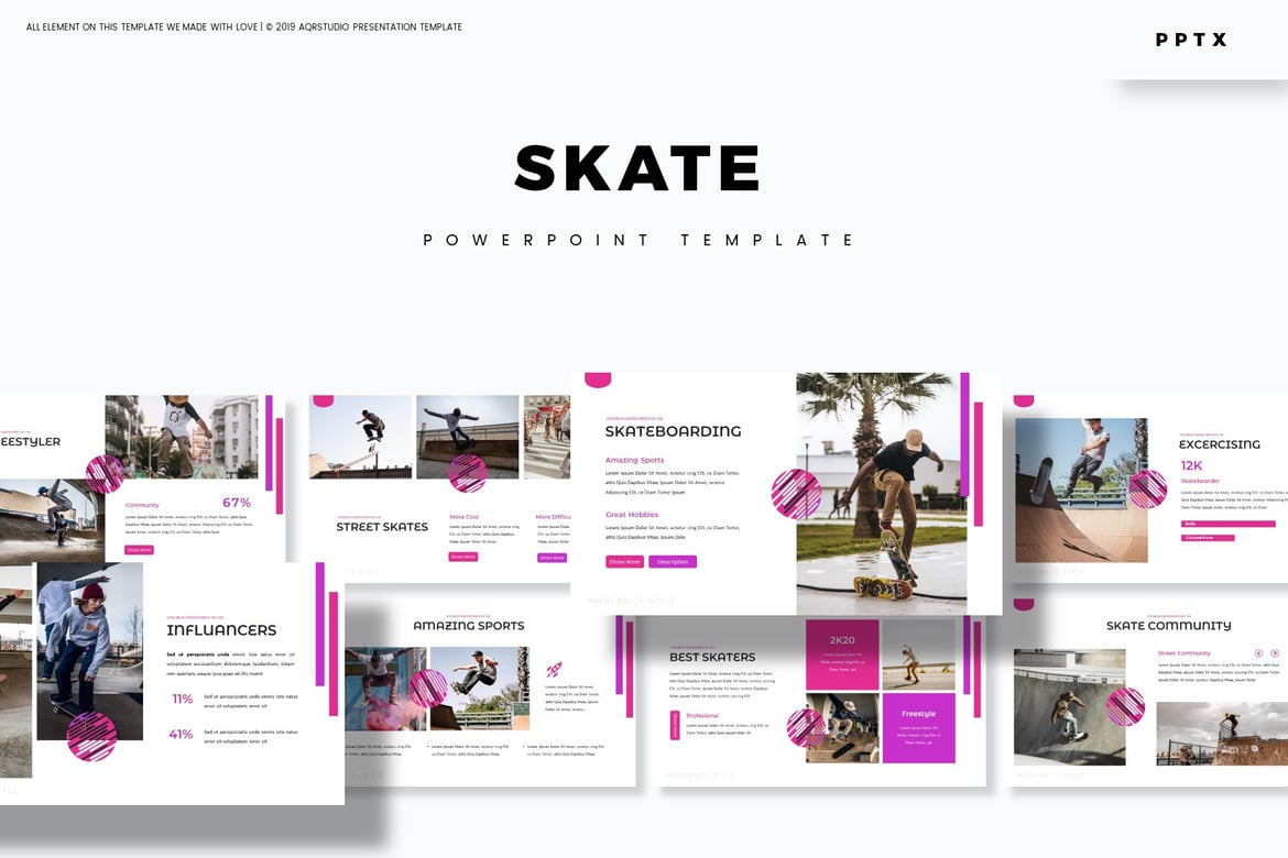 Template PowerPoint Skate - Solusi Presentasi Menarik