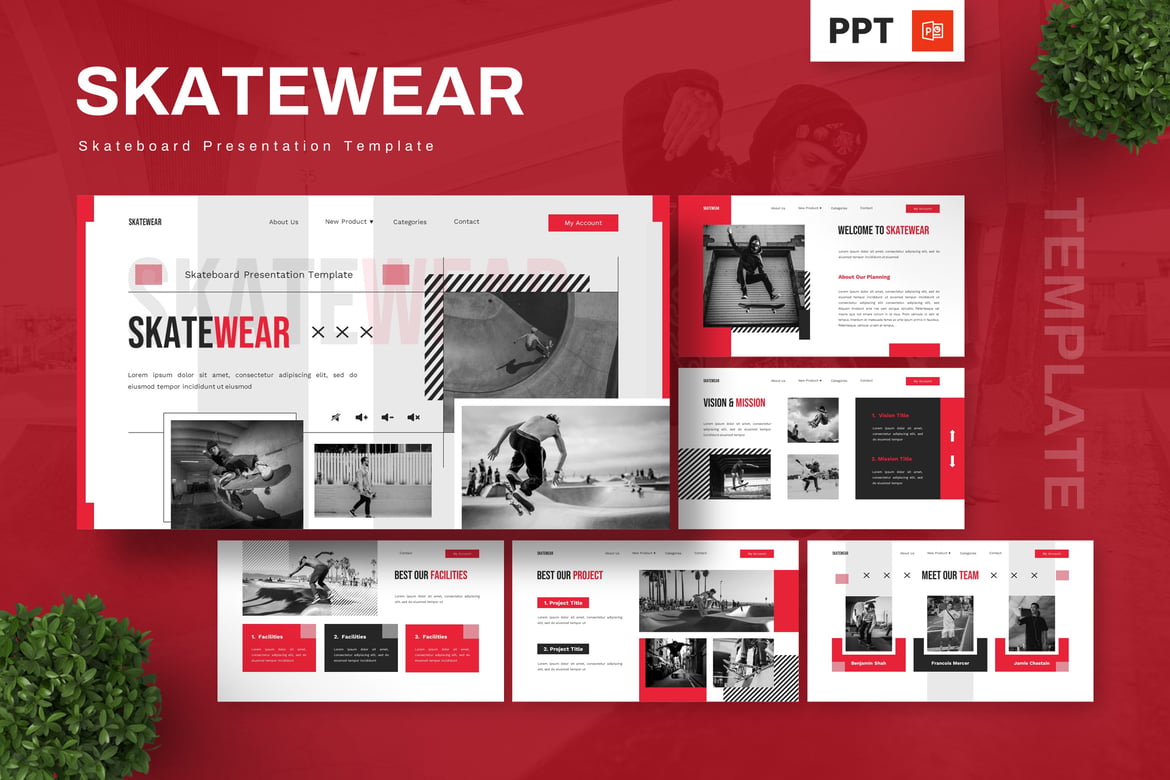 Template Presentasi Skateboard - Desain Kreatif untuk Semua Kebutuhan Anda