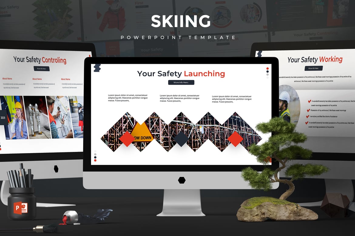 Template PowerPoint Skiing yang Menarik untuk Presentasi Anda