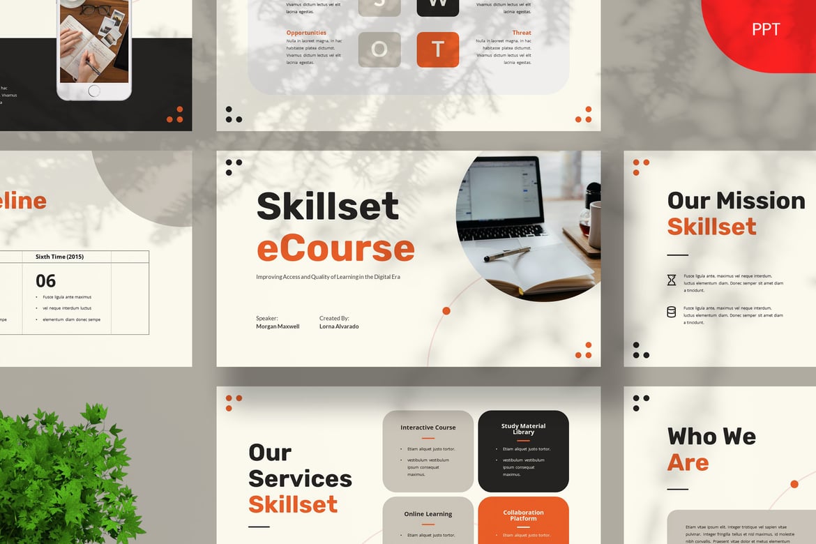 Template PowerPoint Skillset eCourse yang Menarik dan Modern