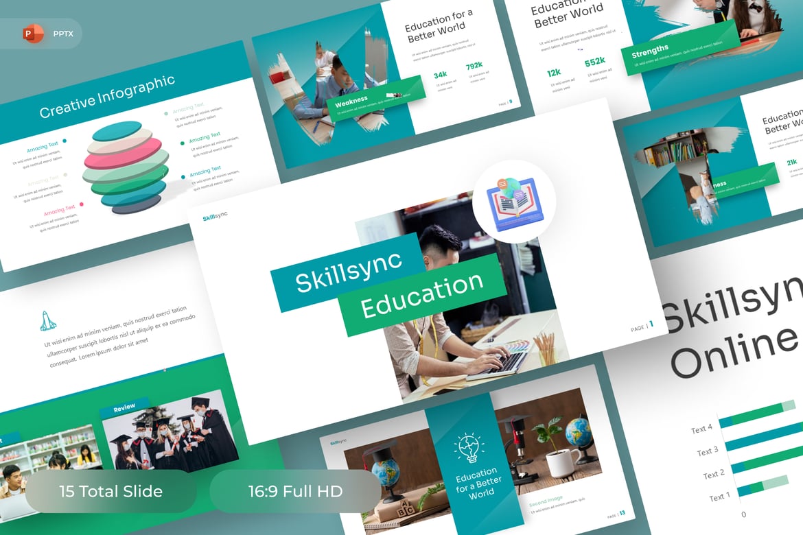 Template PowerPoint Pendidikan Skillsync yang Menarik dan Profesional