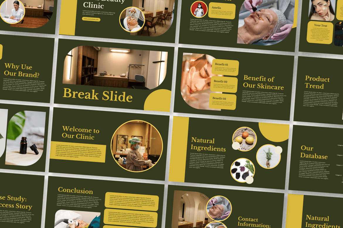 Template PowerPoint Klinik Kecantikan yang Elegan dan Modern