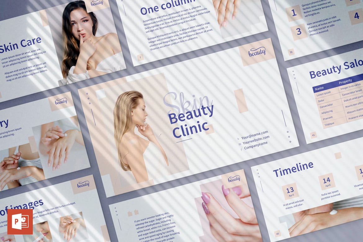 Template PowerPoint Klinik Kecantikan yang Menawan