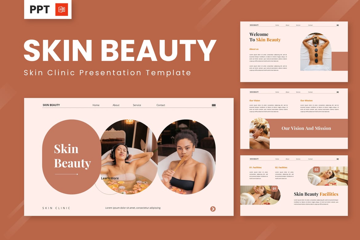 Template Presentasi Powerpoint Klinik Kecantikan Kulit